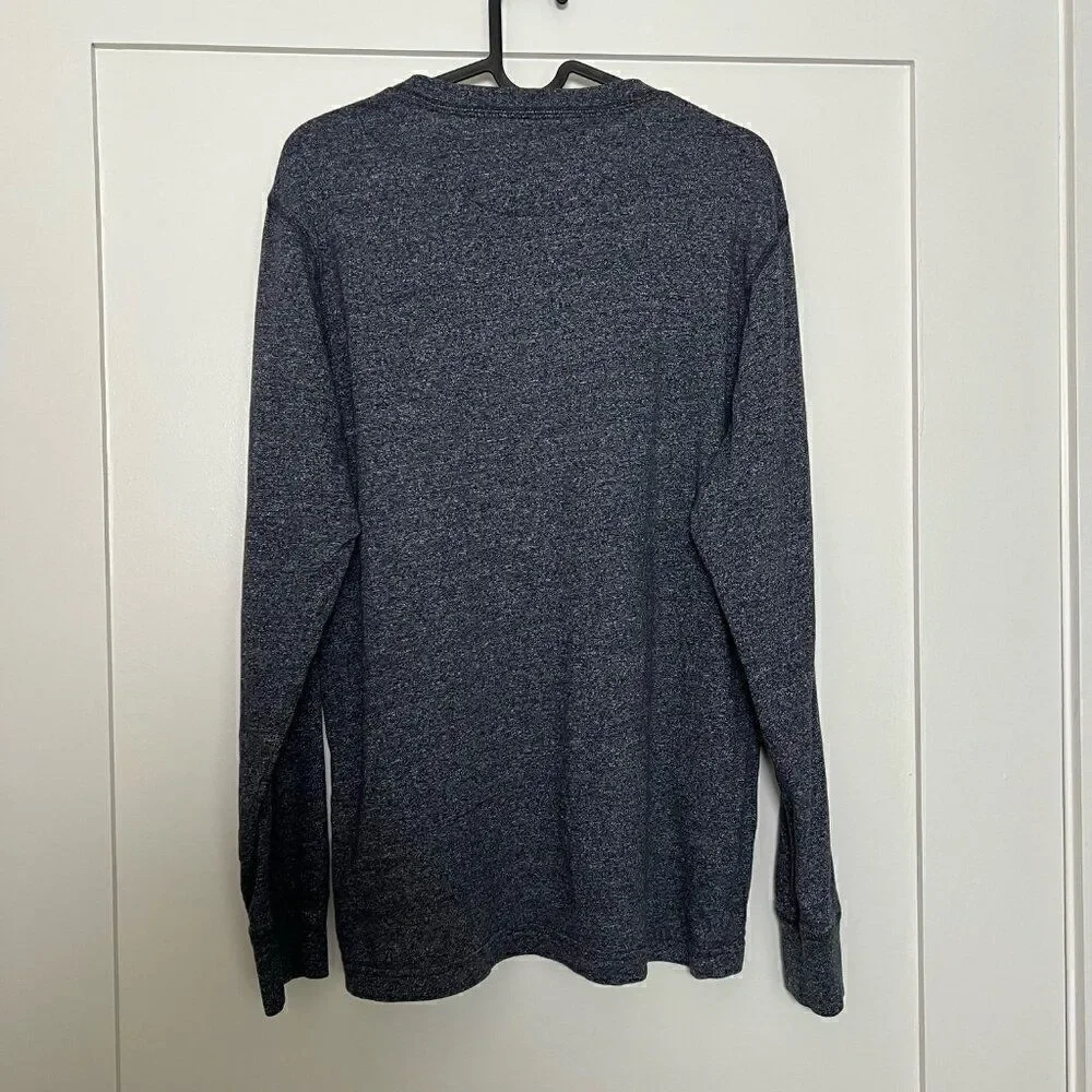 Banana Republic Shirt Mens Sz M Blue Gray Henley Long Sleeve Casual Outdoor